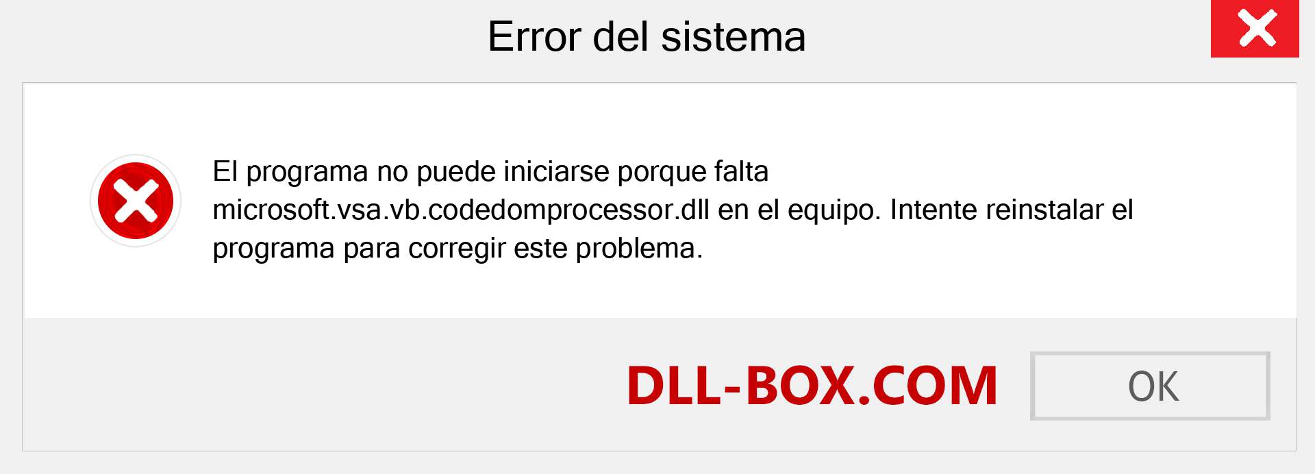 ¿Falta el archivo microsoft.vsa.vb.codedomprocessor.dll ?. Descargar para Windows 7, 8, 10 - Corregir microsoft.vsa.vb.codedomprocessor dll Missing Error en Windows, fotos, imágenes